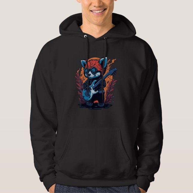 Moletom Cool Red Panda Playing Guitar Graphic Animal Enthu (Frente)