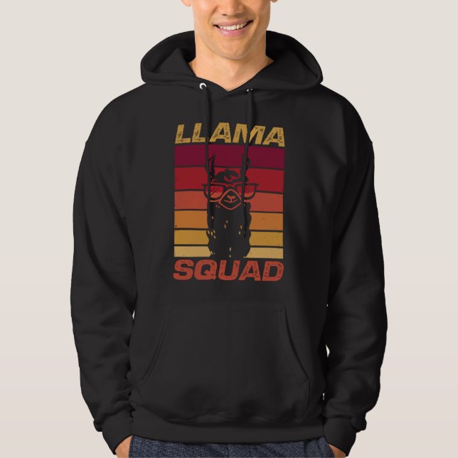 Moletom Cool Retro Sunglasses Llama  Llama Squad (Frente)