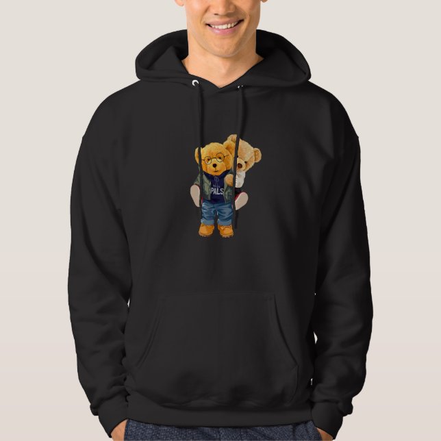Moletom Cool Teddy Bear Boys Best Friends Style Illustrati (Frente)