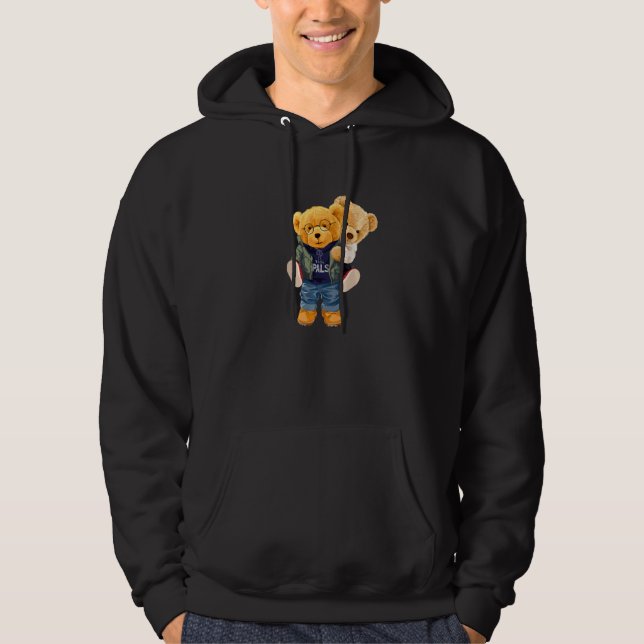 Moletom Cool Teddy Bear Boys Best Friends Style Illustrati (Frente)