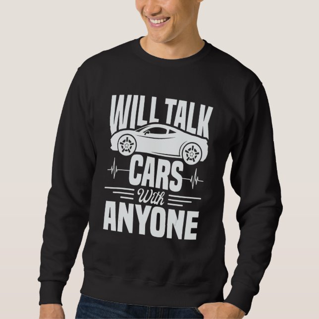 Moletom Cool Will Talk Cars With Anyone Automobile (Frente)