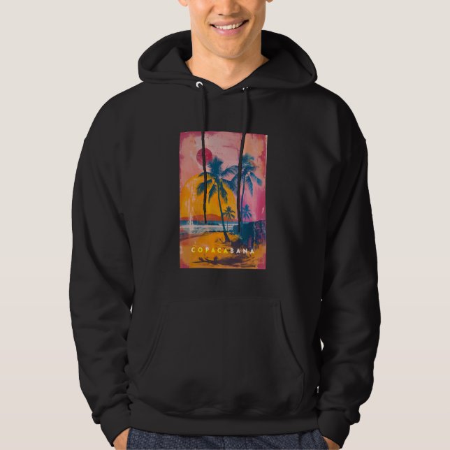 Moletom Copacabana Rio de Janeiro Brasil Retro Beach Sunse (Frente)