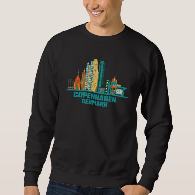 Moletom Copenhaga Dinamarca Skyline Dane Cityscape Danes D (Frente)