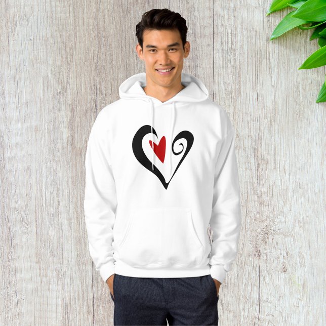 Moletom Coração Abstrato Vermelho e Preto Moderno Romântic (Criador carregado)
