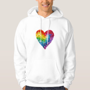 Moletom Coração Arco-íris Mosaico Orgulho Queer Amor Gay L