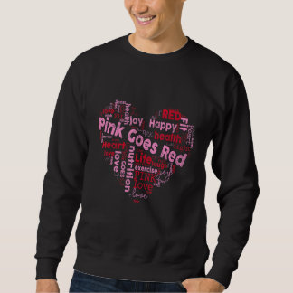 Moletom Coração Com Amor Rosa Torna-Se Vermelho Para Mulhe
