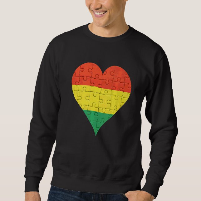 Moletom Coração da Bandeira Bolívia (Frente)
