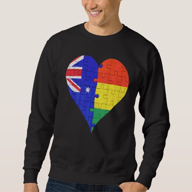 Moletom Coração da Bandeira da Bolívia australiana (Frente)