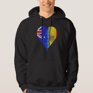 Moletom Coração da Bandeira da Moldávia australiana