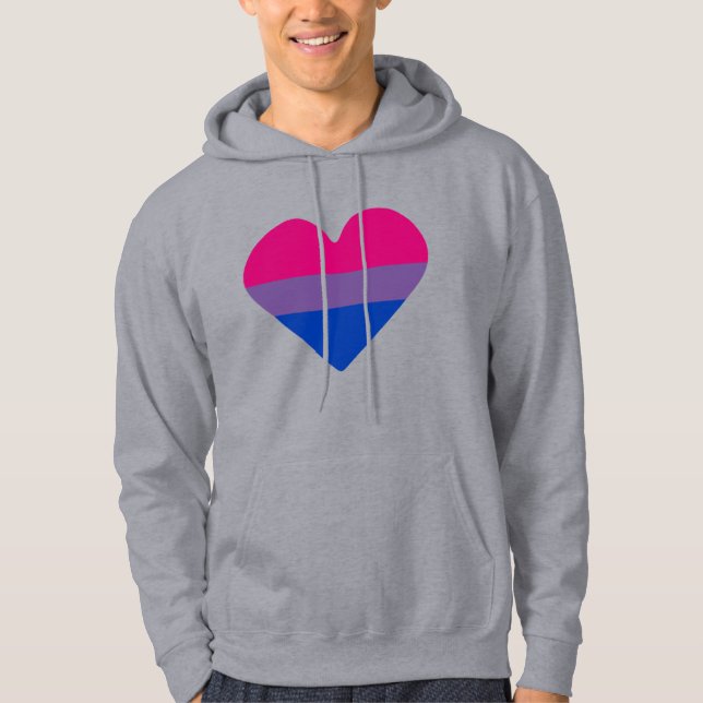 Moletom Coração da Bandeira do Orgulho Bissexual (Frente)