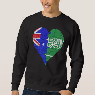 Moletom Coração de Sinalizador da Arábia Saudita Australia