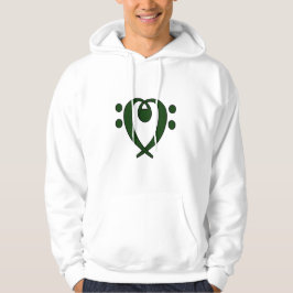 Moletom Coração do clef baixo verde escuro