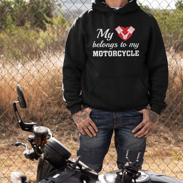 Moletom Coração Pertence a Moto (My Heart Belongs To My Motorcycle Hoodie)