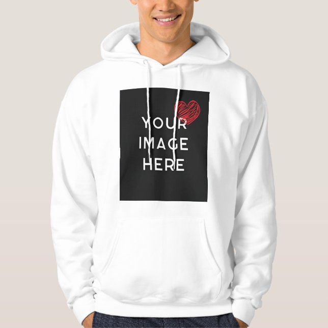 Moletom Coração vermelho com imagem personalizada (Frente)