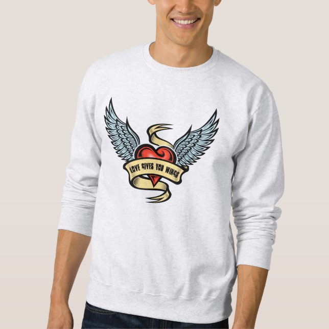 Moletom Coração Vintage com Asas (Frente)