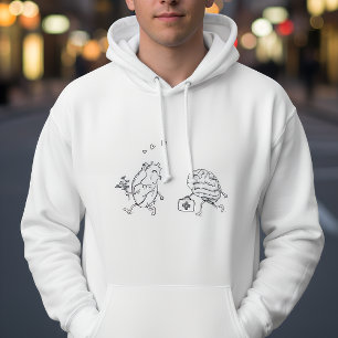 Moletom Coração vs Mente – Camisola de capuz com ilustraçã