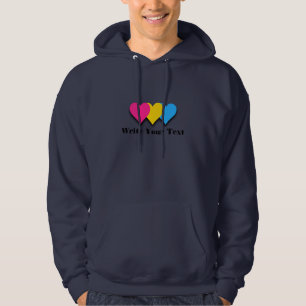 Moletom Corações do orgulho da Pansexualidade Hoodie