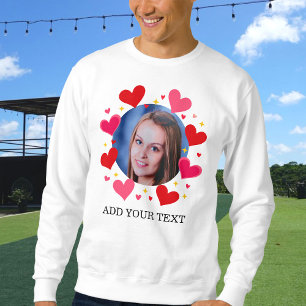 Moletom Corações Vermelhos de Amor com Foto Personalizada