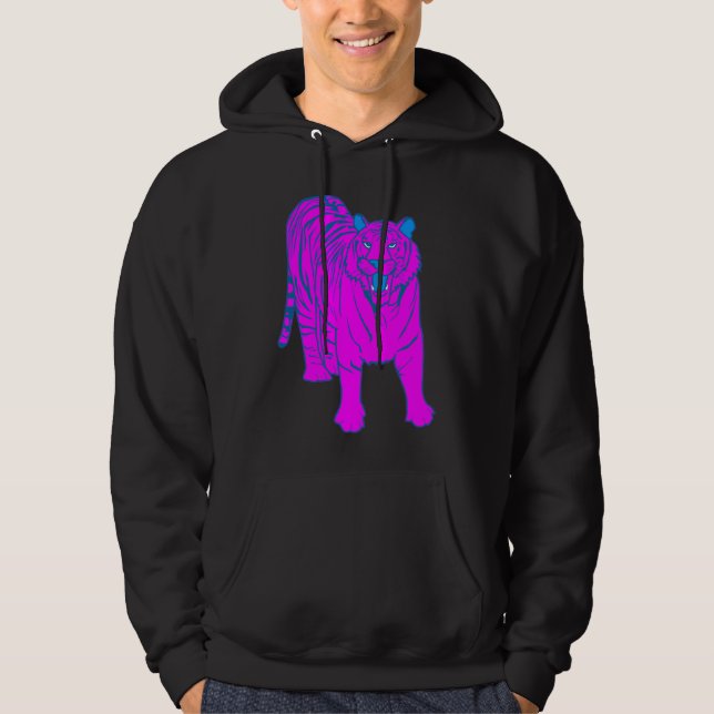 MOLETOM COREY TIGER CASACO COM CAPUZ ROSA TIGRE EM PÉ RETR (Frente)