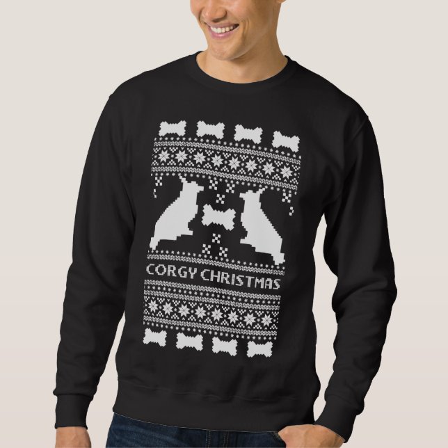 Moletom Corgi Christmas Sweater Essential (Frente)