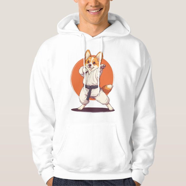 Moletom Corgi de Karatê � Cão de Artes Marciais (Frente)