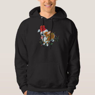 Moletom Corgi Dog Christmas Lights Corgi Santa Hat