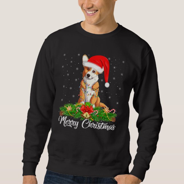 Moletom Corgi Dog Xmas Lighting Felry Christmas Corgi (Frente)
