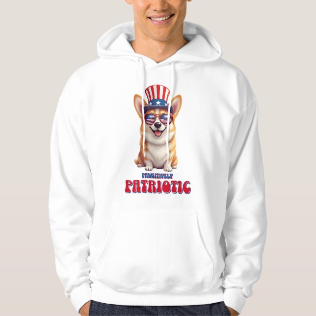 Moletom Corgi Patriótico - Patriótico Positivamente (Frente)