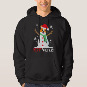 Moletom Corgi Snowman Engraçado Cachorro Bonito Mãe Natal