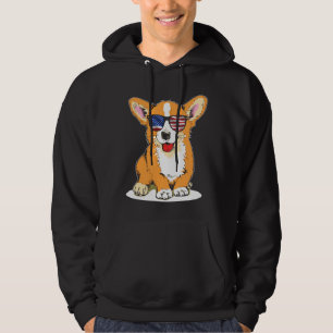 Moletom Corgi Sunglass Merica Flag Tão, Do Patriótico De J