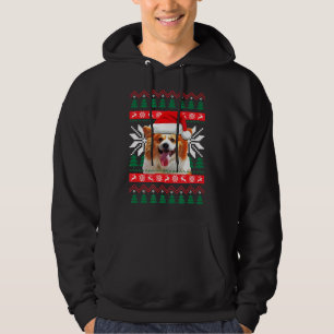 Moletom Corgi Ugly Christmas Sweater Style Santa Hat Pembr