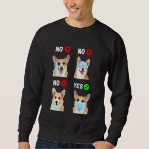 Moletom Corgi Veste Máscara Direita Distância Social Funny