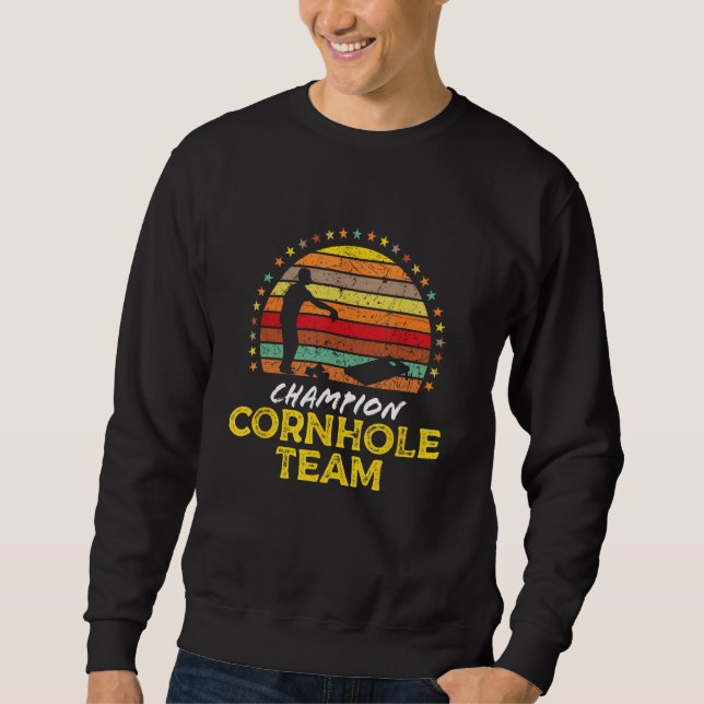 Moletom Cornhole Champion Team  Cornhole Bags Quote Graphi (Frente)