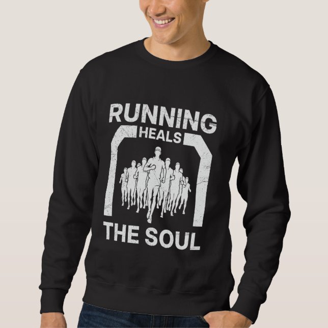 Moletom CORRER CURA A ALMA Corredores Funny Maratona (Frente)