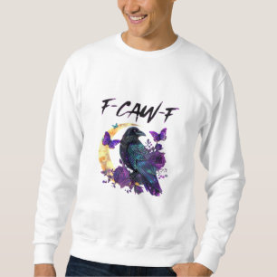 Moletom Corvo F Caw F Pássaro Engraçado Lua Design Gótico