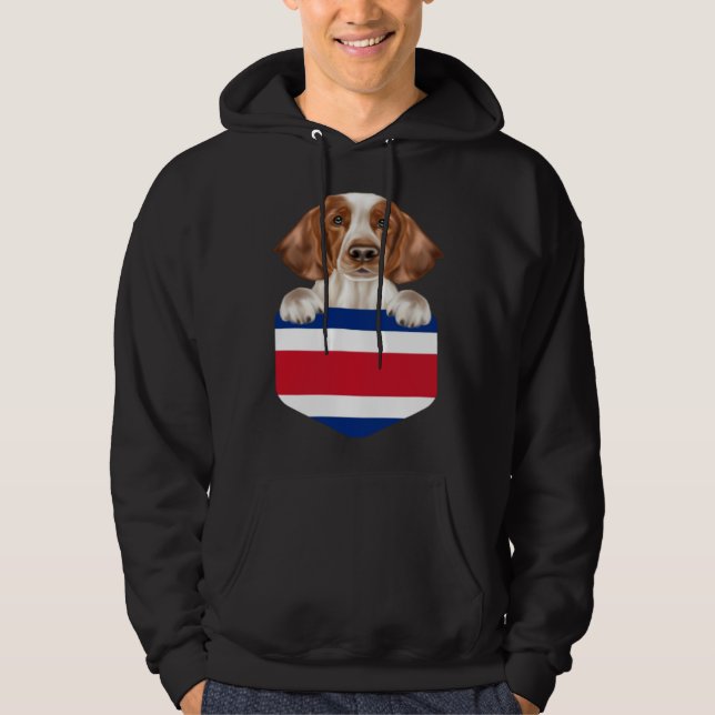 Moletom Costa Rica Flag Welsh Springer Spaniel Dog In Pock (Frente)