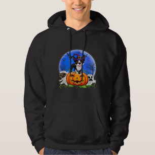 Moletom Costume Boston Terrier Dog Halloween Moon Girls