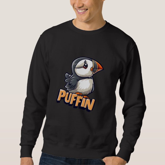 Moletom Costume de Puffin Divertido para Amantes de Pássar (Frente)
