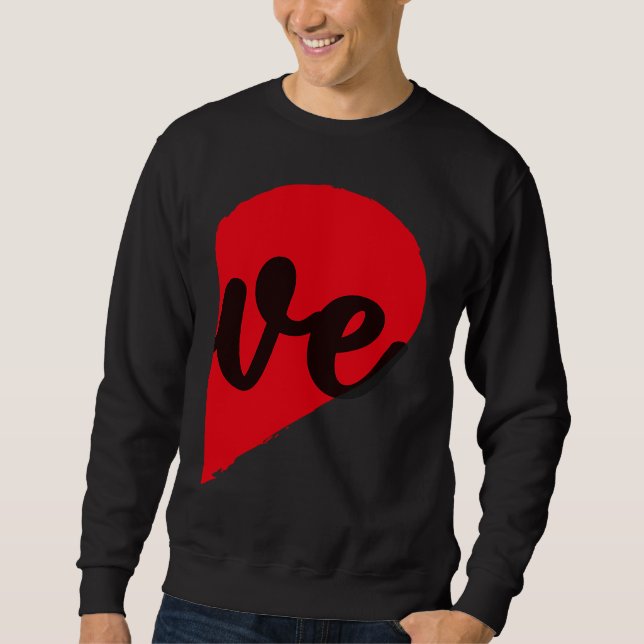 Moletom Couple Half Heart LOVE Funny Valentines Day Women  (Frente)