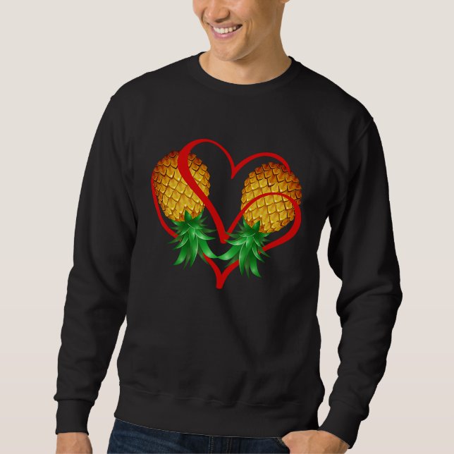 Moletom Couple Swinger Upside Down Pineapple with Red Hear (Frente)