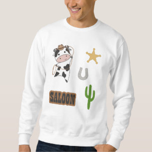 Moletom Cowboy Vaca Bovino Saloon Western Stick