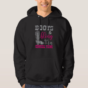 Moletom Cowgirl Boots Bling Women Cachorro Amor País Vida