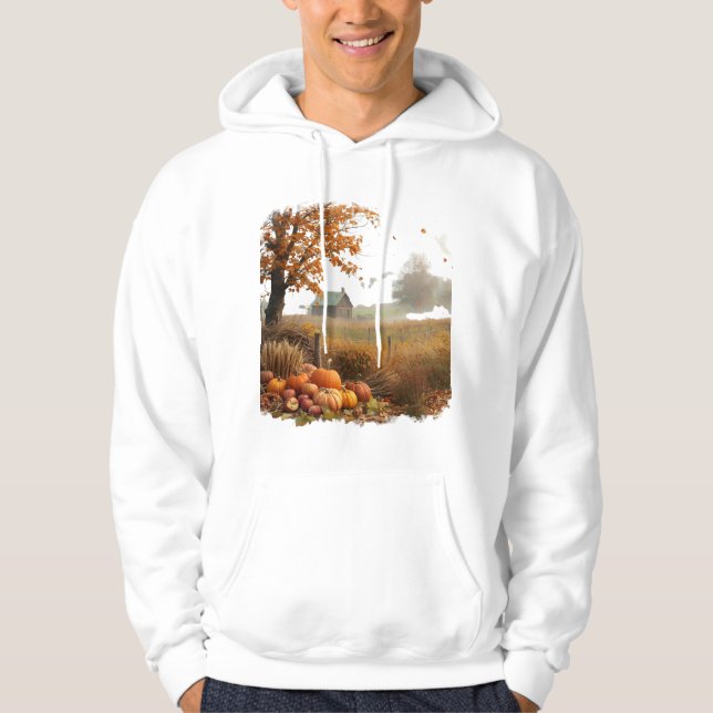 Moletom Cozy Fall Landscape with Farmhouse  (Frente)