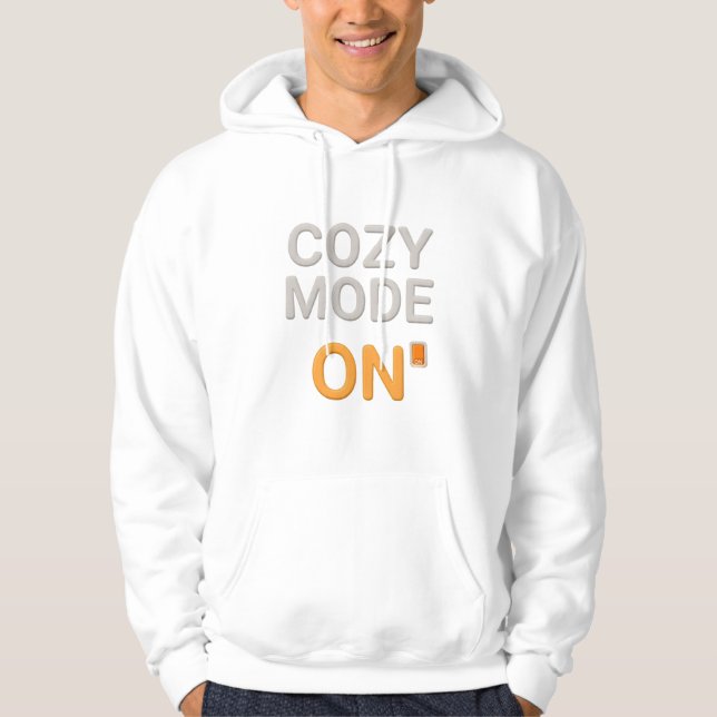Moletom Cozy Mode ON Hoodie | Comfort Hygge Loungewear (Frente)
