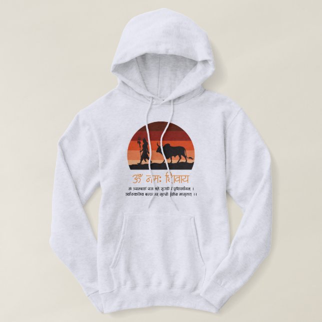 Moletom Cozy Youth Hoodie - Edição "Om Namah Shivaya" (Frente do Design)