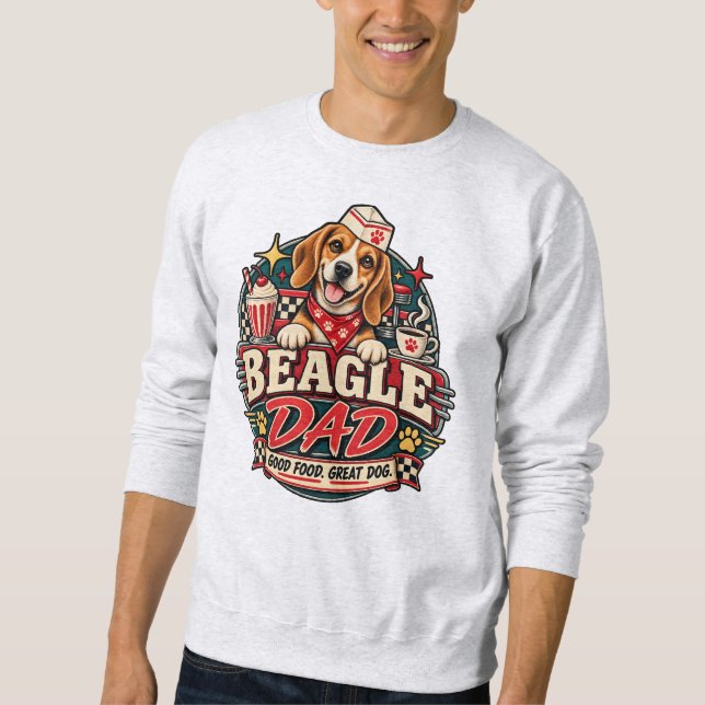 Moletom Crachá de Impressão de Pata de Diner Retro Beagle  (Frente)