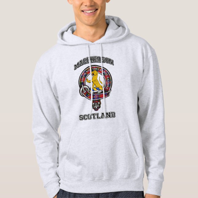 Moletom Crachá do Clã MacPherson Tartan Estilo Atlético (Frente)