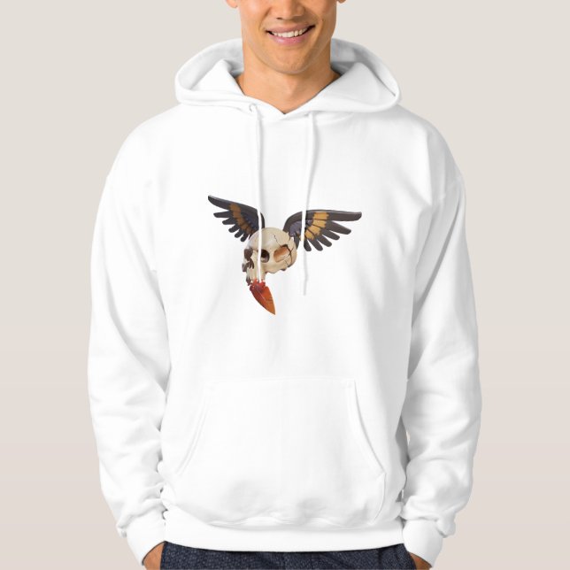 Moletom Cracked Skull with Wings and Feather (Frente)