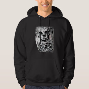 Moletom Crânio com todas as artes visuais escuras, tecido