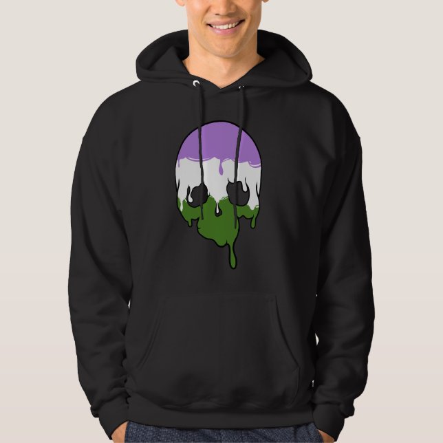 Moletom Crânio de Grelha do Genderqueer (Frente)